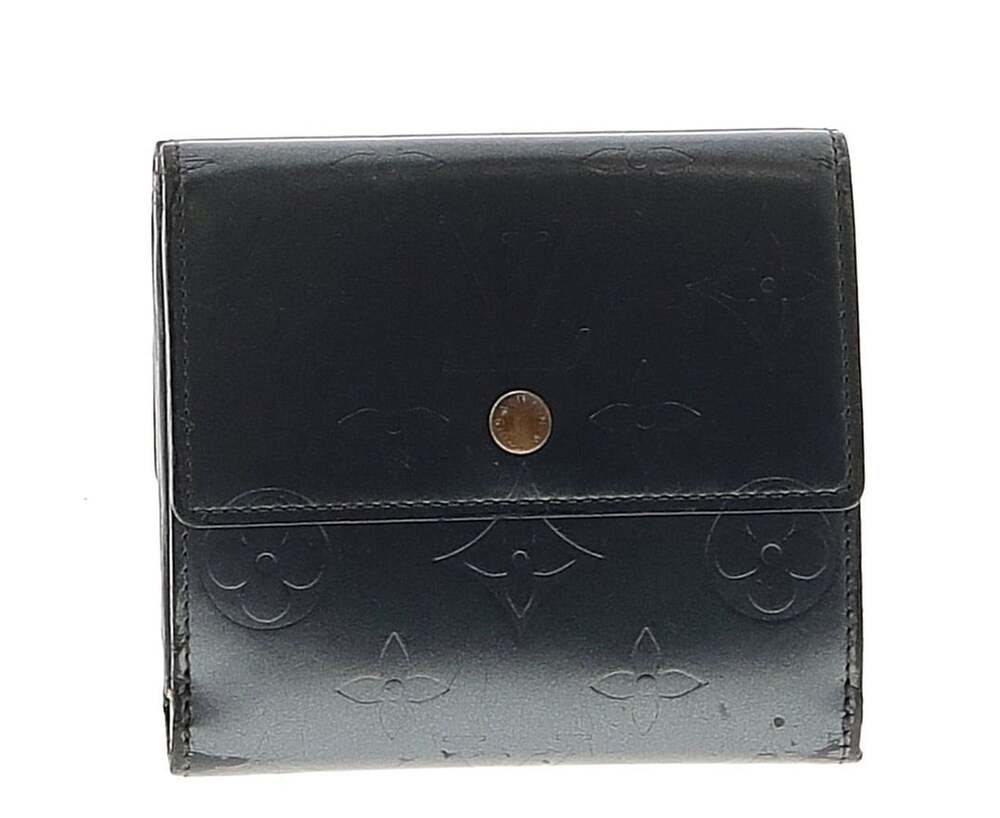 Louis Vuitton Monogram Mat Elise Wallet Grey Leather